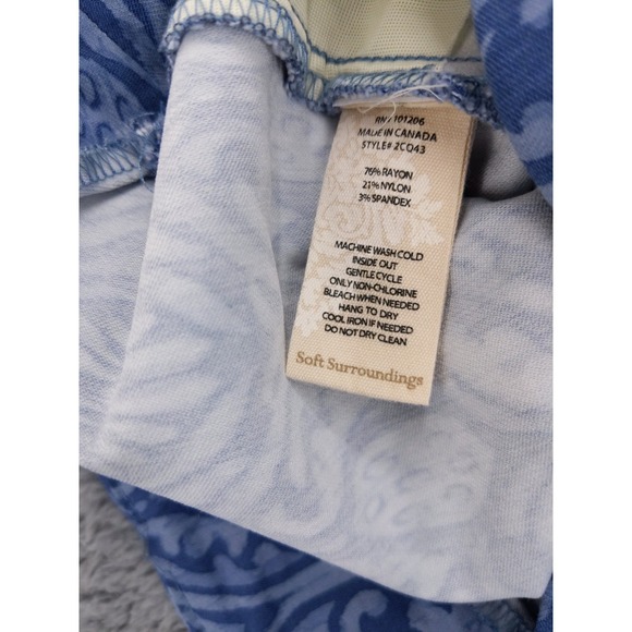 Soft Surroundings Blue Print Pull On Pants Size S - Picture 7 of 7